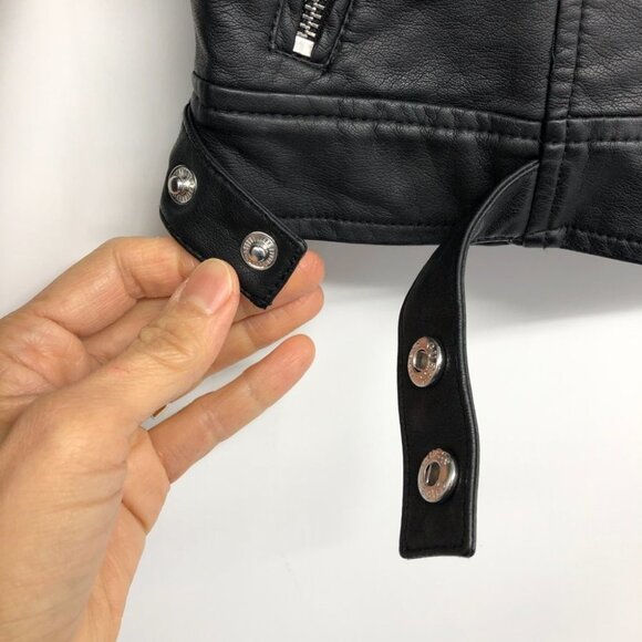 GUESS Women's Black Regina Faux Leather Biker Jacket size XS - Picture 10 of 16
